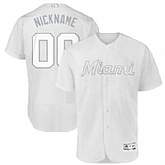 Miami Marlins Majestic 2019 Players' Weekend Flex Base Roster Customized White Jersey,baseball caps,new era cap wholesale,wholesale hats